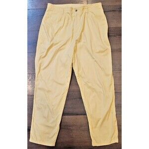 L.L. Bean Vintage Yellow Womens Pants Chinos Khakis Size 12 Hi-Rise Cottagecore